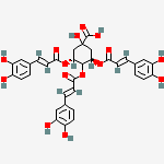 Structure of Cyclohexanecarboxylic acid, 3,4,5-tris(((2E)-3-(3,4-dihydroxyphenyl)-1-oxo-2-propenyl)oxy)-1-hydroxy-, (1alpha,3R,4alpha,5R)-