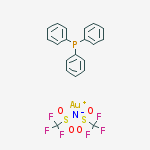 Structure of Triphenylphosphinegold(I) bis(trifluoromethanesulfonyl)imidate, min. 98%