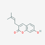 7-Hydroxy-3-prenylcoumarin结构式