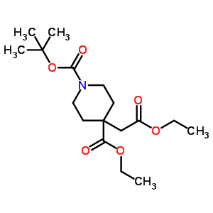 4-(2-Ethoxy-2-oxoethyl)-1,4-piperidinedicarboxylic acid1-(1,1-dimethylethyl)4-ethylester结构式