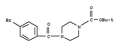 4-(4-BROMO-BENZOYL)-PIPERAZINE-1-CARBOXYLIC ACID TERT-BUTYL ESTER结构式