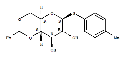 4-Methylphenyl 4,6-O-benzylidene-1-thio-b-D-glucopyranoside结构式
