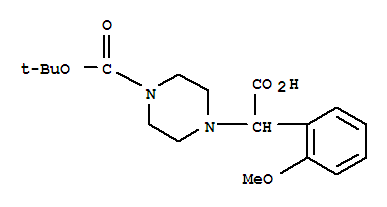 Structure of 2-(4-[(TERT-BUTYL)OXYCARBONYL]PIPERAZINYL)-2-(2-METHOXYPHENYL)ACETIC ACID
