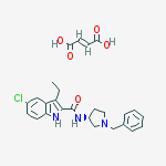 5-chloro-3-ethyl-1H-indole-2-carboxylic acid (1-benzyl-pyrrolidin-3-yl)-amide 2-enedioic acid salt结构式