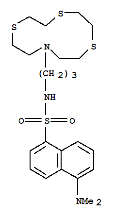 Structure of [12]aneNS3,  N-[3-(1,4,7-Trithia-10-aza-10-cyclododecyl)propyl]dansylamide