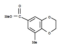 Structure of 1,4-Benzodioxin-6-carboxylic  acid,  2,3-dihydro-8-methyl-,  methyl  ester