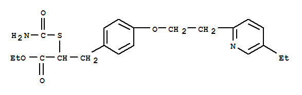 Structure of a-[(Aminocarbonyl)thio]-4-[2-(5-ethyl-2-pyridinyl)ethoxy]benzenepropanoic Acid Ethyl Ester