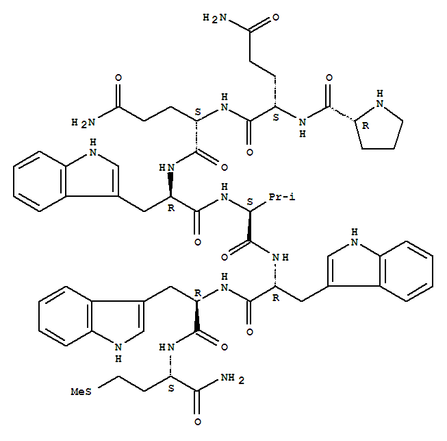 Structure of substance P (4-11), Pro(4)-Val(8)-Trp(7,9,10)-