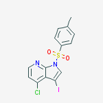 Structure of 1H-Pyrrolo[2,3-b]pyridine, 4-chloro-2-iodo-1-[(4-methylphenyl)sulfonyl]-