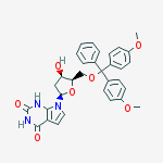 5-O-(DIMETHOXYTRITYL)-7-DEAZA-2-DEOXYXANTHOSINE结构式