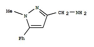 (1-甲基-5-苯基-1H-吡唑-3-基)甲胺结构式