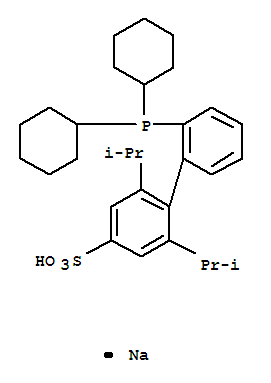 Structure of 2-Dicyclohexylphosphino-2,6-di-i-propyl-4-sulfonato-1,1-biphenylhydratesodiumsalt