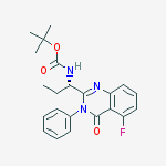 Structure of Carbamic acid,[(1S)-1-(5-fluoro-3,4-dihydro-4-oxo-3-phenyl-2-quinazolinyl)propyl]-,1,1-dimethylethyl ester