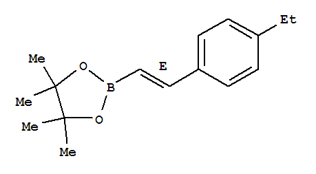 4-乙基-反-BETA-苯乙烯基硼酸频哪醇酯,97%结构式