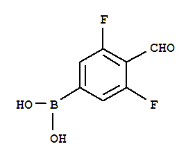 3,5-二氟-4-甲酰基苯基硼酸结构式