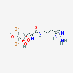 Structure of [5S,10β,(+)]-N-[3-(2-Amino-1H-imidazole-4-yl)propyl]-7,9-dibromo-10-hydroxy-8-methoxy-1-oxa-2-azaspiro[4.5]deca-2,6,8-triene-3-carboxamide