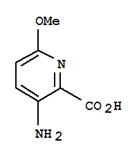 3-氨基-6-甲氧基吡啶-2-羧酸结构式