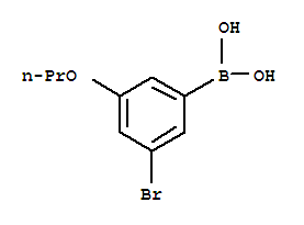 3-溴-5-丙氧基苯基硼酸结构式