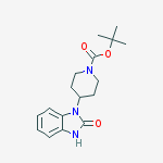 Structure of 1-PIPERIDINECARBOXYLIC ACID, 4-(2,3-DIHYDRO-2-OXO-1H-BENZIMIDAZOL-1-YL)-, 1,1-DIMETHYLETHYL ESTER
