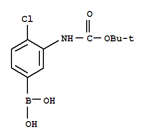 3-BOC-氨基-4-氯苯基硼酸结构式