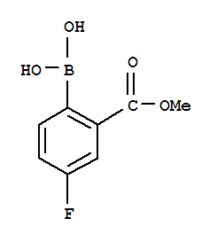 Structure of 4-Fluoro-2-methoxycarbonylphenylboronic acid