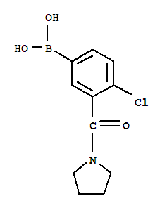 4-氯-3-(吡咯啉-1-羰基)苯基硼酸结构式