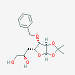 (S)-3-((3aR,5R,6S,6aR)-6-(Benzyloxy)-2,2-dimethyltetrahydrofuro[2,3-d][1,3]dioxol-5-yl)propane-1,2-diol结构式