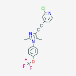 Structure of 2-Chloro-4-[[2,5-dimethyl-1-[4-(trifluoromethoxy)phenyl]-1H-imidazol-4-yl]ethynyl]pyridine