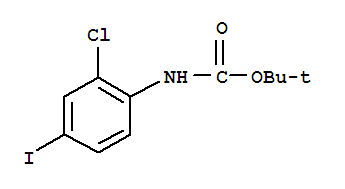 TERT-BUTYL 2-CHLORO-4-IODOPHENYLCARBAMATE结构式