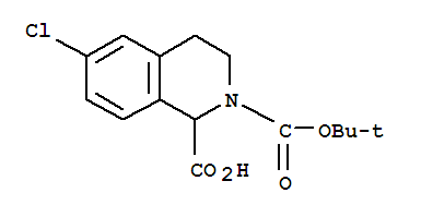 6-氯-N-BOC-四氢异喹啉-1-羧酸结构式