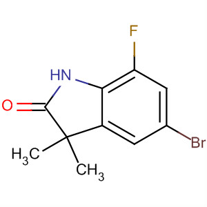Structure of 2H-Indol-2-one, 5-bromo-7-fluoro-1,3-dihydro-3,3-dimethyl-