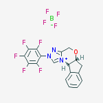 Structure of (5AR,10BS)-(+)-5A,10B-DIHYDRO-2-(PENTAFLUOROPHENYL)-4H,6H-INDENO[2,1-B][1,2,4]TRIZOLO[4,3-D][1,4]OXAZINIUM TETRAFLUOROBORATE