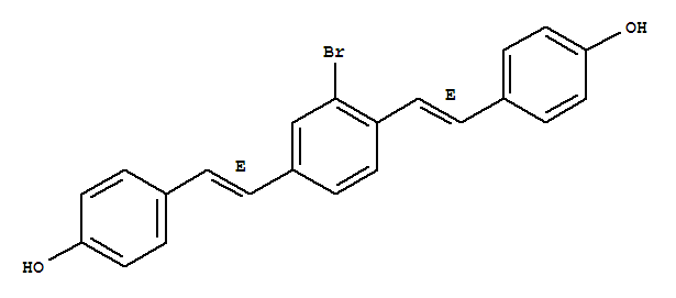 Structure of K 114; 4,4'-[(2-Bromo-1,4-phenylene)di-(1E)-2,1-ethenediyl]bis[phenol