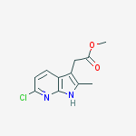 Structure of 1H-Pyrrolo[2,3-b]pyridine-3-acetic acid, 6-chloro-2-Methyl-, Methyl ester