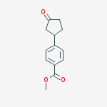 Structure of Benzoic acid, 4-(3-oxocyclopentyl)-, methyl ester