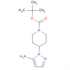 1-Piperidinecarboxylic acid, 4-(5-amino-1H-pyrazol-1-yl)-,1,1-dimethylethyl ester结构式