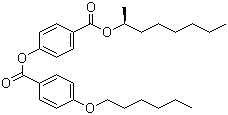4-(4-己氧基苯甲酰氧基)苯甲酸-S-(+)-2-辛酯结构式