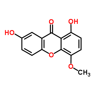 1,7-dihydroxy-4-methoxy-9H-xanthen-9-one结构式