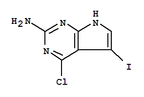 Structure of 4-CHLORO-5-IODO-1H-PYRROLO[2,3-D]PYRIMIDIN-2-AMINE