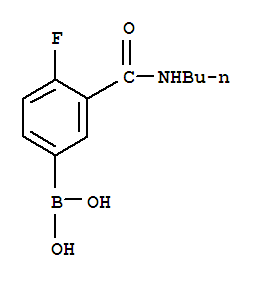 3-(N-丁基氨甲酰基)-4-氟苯基硼酸结构式