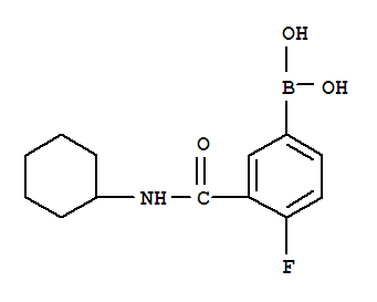 3-(环己基氨甲酰基)-4-氟苯基硼酸结构式