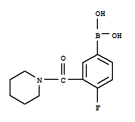 4-氟-3-(哌啶-1-羰基)苯基硼酸结构式