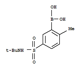 N-叔丁基-3-硼-4-甲基苯磺酰胺结构式