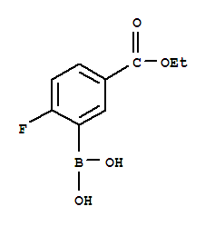 5-乙氧羰基-2-氟苯基硼酸结构式