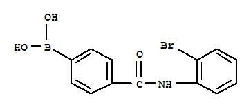 4-(2-溴苯基氨甲酰基)苯基硼酸结构式