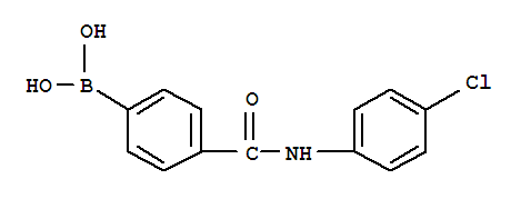 4-(4-氯苯基氨甲酰基)苯基硼酸结构式