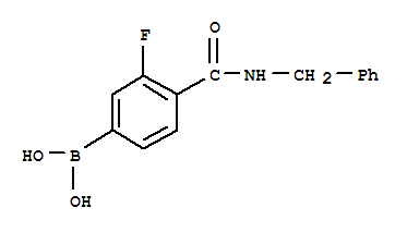 Chemical structure of 4-(BENZYLCARBAMOYL)-3-FLUOROBENZENEBORONIC ACID 97
