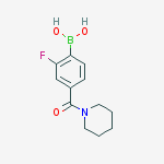 Structure of (2-Fluoro-4-(piperidine-1-carbonyl)phenyl)boronic acid