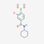 Chemical structure of 4-CyclohexylcarbaMoyl-2-fluorobenzeneboronic acid, 97%