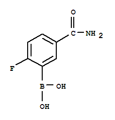 Chemical structure of 5-Carbamoyl-2-fluorobenzeneboronic acid